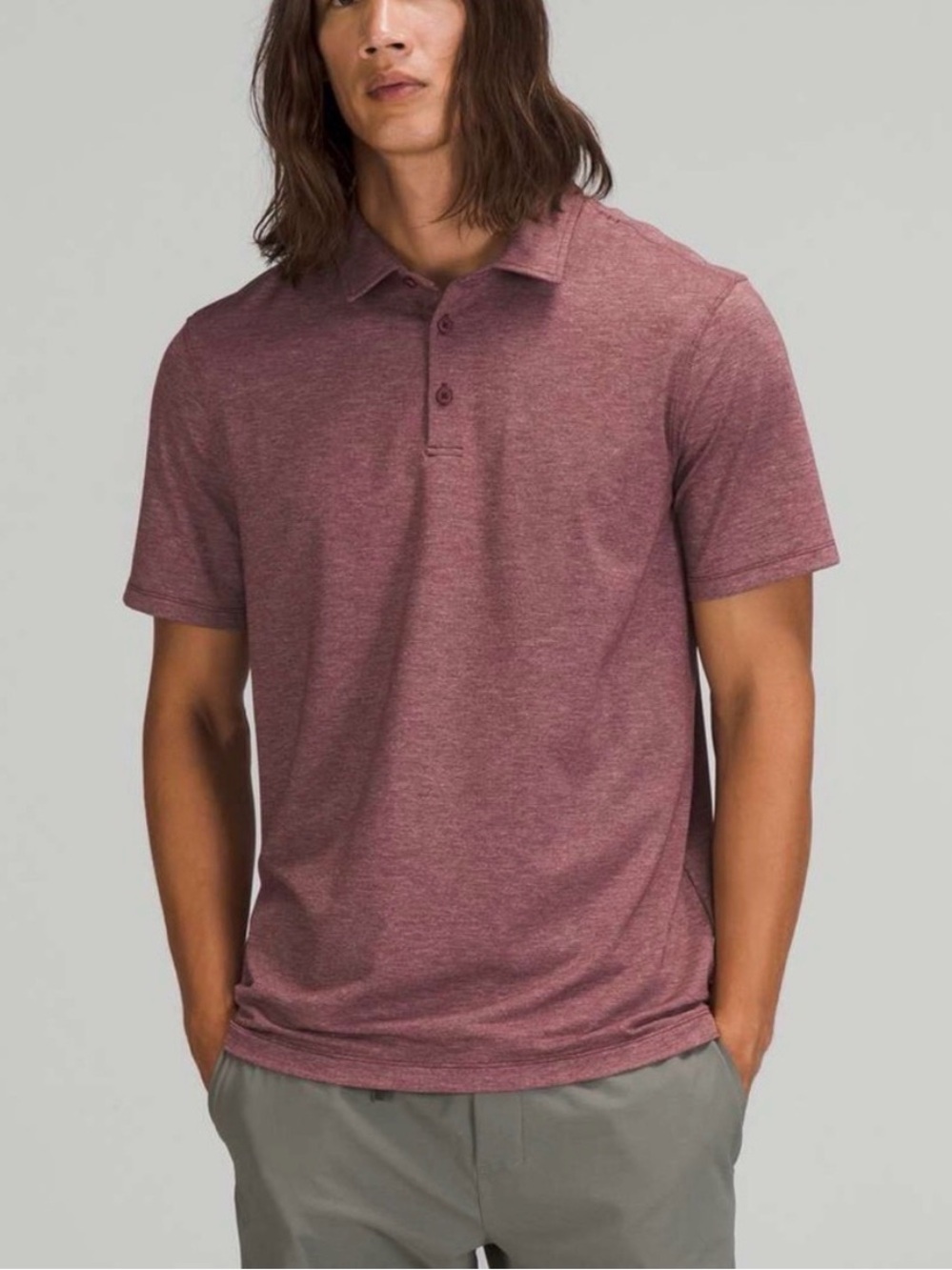 NWT Lululemon Evolution Short
Sleeve Polo Shirt In Heathered Red Merlot Size XXL